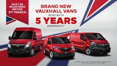 Pentagon Offer 5 Year Warranty with New Vauxhall Vans