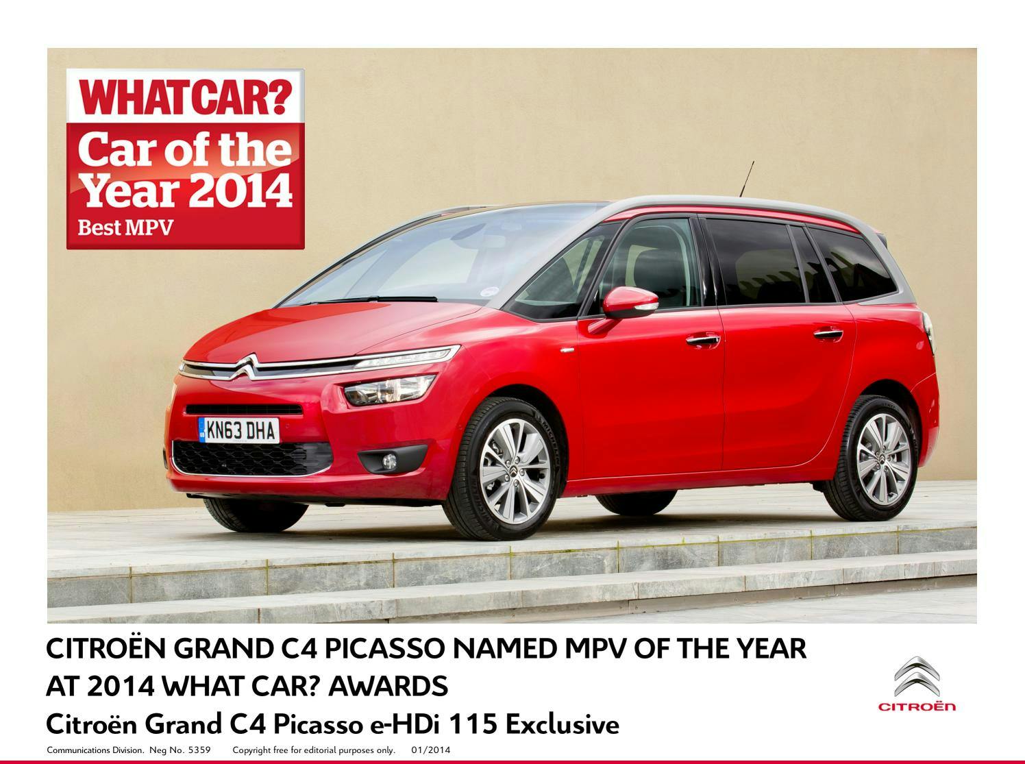 Citroën Grand C4 Picasso Named ‘MPV of the Year’ By What Car? Magazine